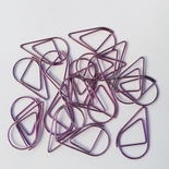 Скрепки у формі краплі, колір фіолетовий металік, 5шт.