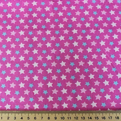 Бавовна, зірки на яскраво-рожевому, 50x40см