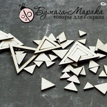 Белый чипборд от Бумага Марака - Набор "Конфетти Треугольники" №2