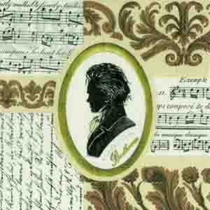 Серветка "Симфонія. Бетховен", розмір: 33x33 см, 1 шт.