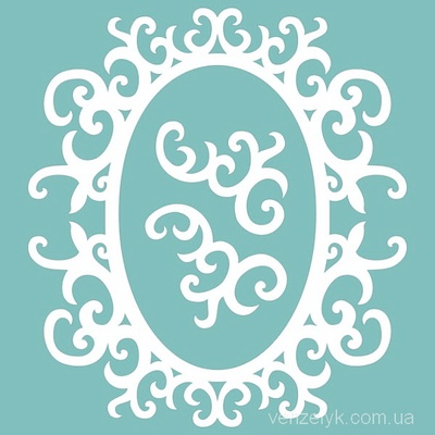 Чипборд от Вензелик - Набор рамка + вензель 17, 98x109 мм, размер: 98x109 мм