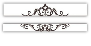 Акриловый штамп R010ab Виньетки, 2 штуки, размер 8,4 * 1,2 см и 8,4 * 0,7 см