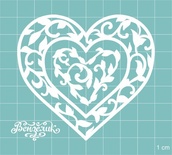 Чипборд від Вензелик - Сердечко 12, розмір: 73x79 мм