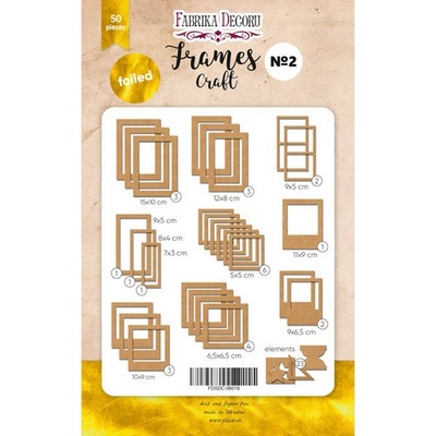 Набір рамок з фольгуванням №2 Kraft, 50 шт., ТМ Фабрика Декору