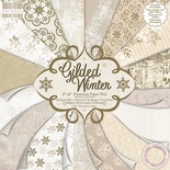 Повний набір новорічного паперу від First Edition - Gilded Winter, 20x20см, 48 аркушів