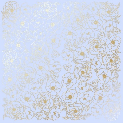 Аркуш одностороннього паперу з фольгуванням Golden Pion Purple, TM Фабрика Декору