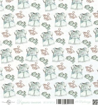 Аркуш скрап-паперу від ScrapEgo - Комбінезон - Крихітка-синочок, 30,5x30,5см