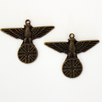 Металева прикраса "Герб з Орлом", 40х30 мм, 1 шт.