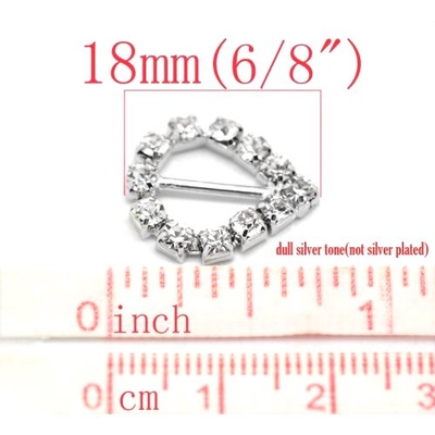 Срібна пряжка/слайдер у формі краплі, 1 шт.