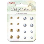 Набір кришталевих брадс "Кольорові сни", жовто-блакитний 16шт.