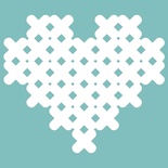 Чипборд від Вензелик - Сердечко вишите, розмір: 44*51 мм