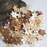 Пласкі квіточки, мікс кольорів: коричневий, 1,5см