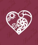 Чипборд від Вензелик - Серце стімпанк, розмір: 63x68 мм