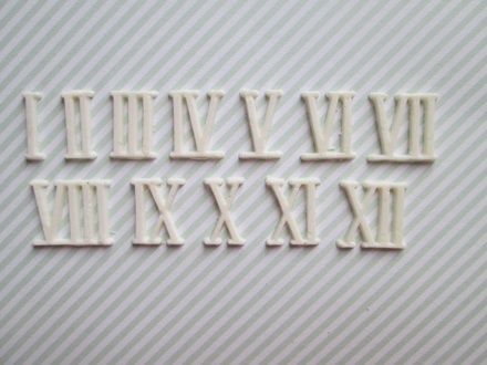 Набір гнучких пластикових фігурок - Римські цифри I - XII, висота 2см, 12 шт.