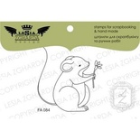 Акриловый штамп Lesia Zgharda FA084 Мышка с цветочком, 4,5*4,5 см.