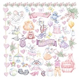 Аркуш з картинками для вирізання My little mousy girl girl 30,5x30,5см, ТМ Фабрика Декору