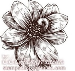 Акриловый штамп FL001a Цветок, размер 4,2 * 4,3 см