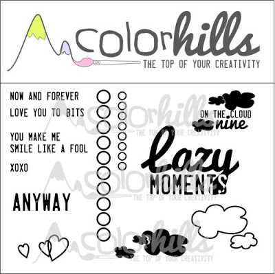 Набір паперу, фішок і штампів від Color Hills — колекція Lazy moments, 16 елементів