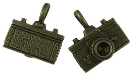 Металева прикраса "Фотоапарат", антична бронза, 22х20 мм, 1 шт