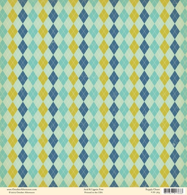 Аркуш двостороннього скрап-паперу (October Afternoon) - 9 to 5 Collection - Supply Closet, 30x30