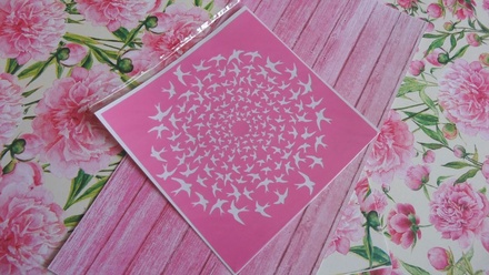 Трафарет многоразовый "Ласточки" от ScrapEgo, 15х15 см