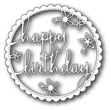 Ножи от Poppystamps - Happy Birthday Floral Frame craft die