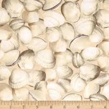 Ткань 100% хлопок - Ракушки, 45х55 см