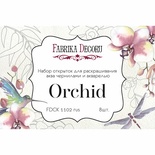 Набір листівок для розмальовування аква чорнилом Orchid, ТМ Фабрика Декору