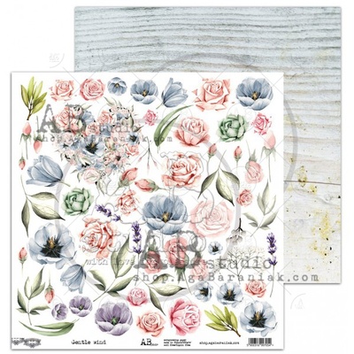 Аркуш скрап-паперу ABstudio - elements "Gentle wind" 30x30cм