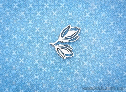 Чипборд от WOODchic - "Бутоны магнолии", 4x4 см