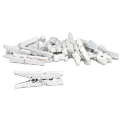 Міні-Прищіпки, колір білий, 10 штук, довжина 2,5см