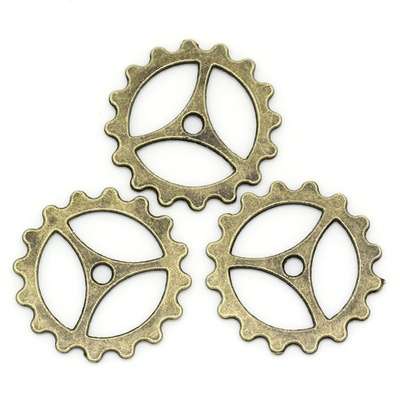 Металева шестерня, колір антична бронза, діаметр 23 мм, 1 шт.