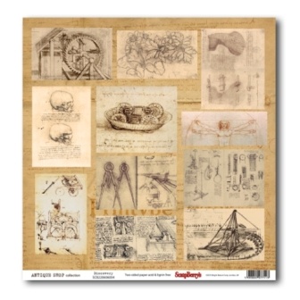 Бумага для скрапбукинга 30,5х30,5 см 180 гр/м двосторон Лавка древностей - Открытие