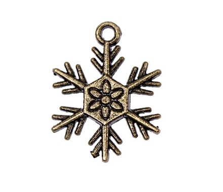 Набір металевих підвісок від ScrapBerryʼs - Сніжинка, 19x24мм, 10 шт.