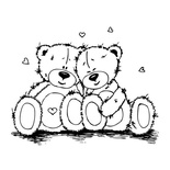 Акриловый штам SV018 Влюбленные мишки, размер 7,8х6,2 см