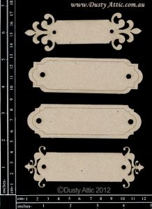 Чипборд від Dusty Attic - Name Plates №5, 4 шт.