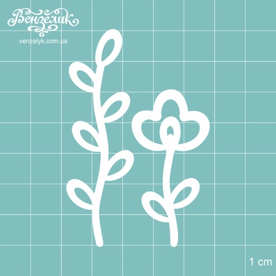 Чипборд від Вензелик - Набір флора 10, розмір: 5,1; 7,1 см