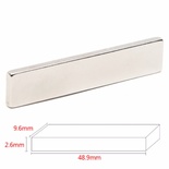 Прямоугольный магнит, 10мм, супер-сильный, цвет серебро, 1 шт.