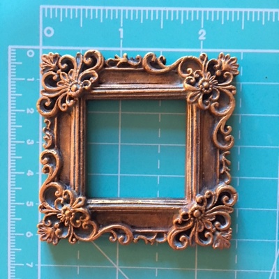 Гипсовая рамочка квадратная под античное золото от Е.В.A, 6х6см, 1 шт.