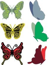 Ножі для вирубки від Cheery Lynn Designs - Small Exotic Butterflies #2 Wings - DL113AB