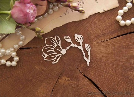 Чипборд від WOODchic - "Гілочка Магнолії 2", 7.5x5см