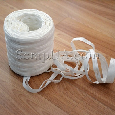 Рафія натуральна, колір білий, 1 метр