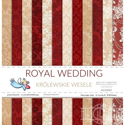 Набор двусторонней скрапбумаги от Galeria Papieru - Королевская свадьба, 30,5х30,5 см