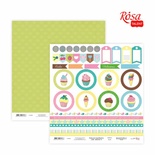 Папір для скрапбукінгу від ROSA TALENT - Cake delicious 6, двосторонній, 30x30см, 200г/м²