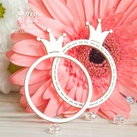 Чипборд ScrapBox — Проста кругла рамка з короною маленька (2 шт.) Hr-110