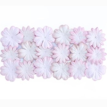 Набір квітів із шовковичного паперу, 2 види 20 шт., білий з рожевим