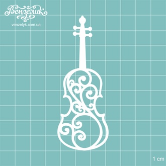 Чипборд від Вензелик - Скрипка 01, розмір: 34x89 мм