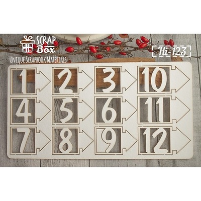 Чипборд ScrapBox - Набір цифр №2