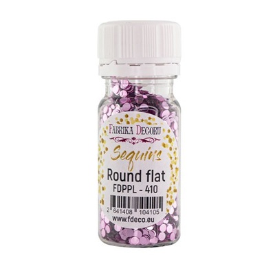 Паєтки круглі пласкі, рожеві металік 410, ТМ Фабрика Декору