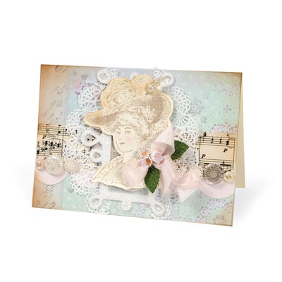 Ніж для вирубки і штампи — Sizzix — Framelits Die Set w/Stamps — Lady Set, 2 шт.